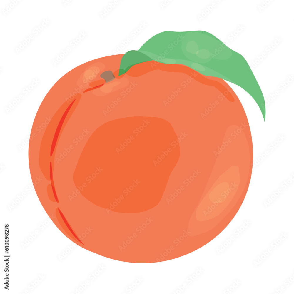 Juicy peach on white background