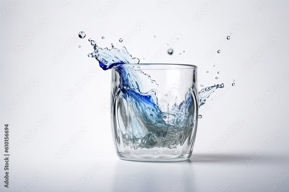 glass of water with a splash Generative AI