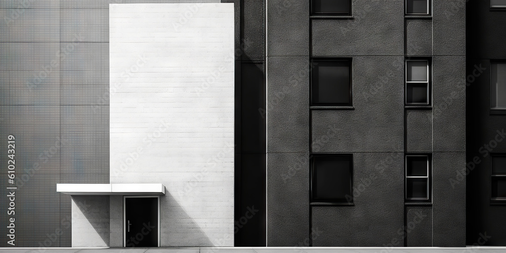 Minimalistic metropolitan exterior. Simple abstract urban concept. Generative AI