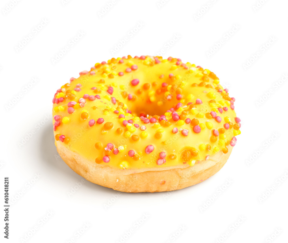 Sweet donut on white background