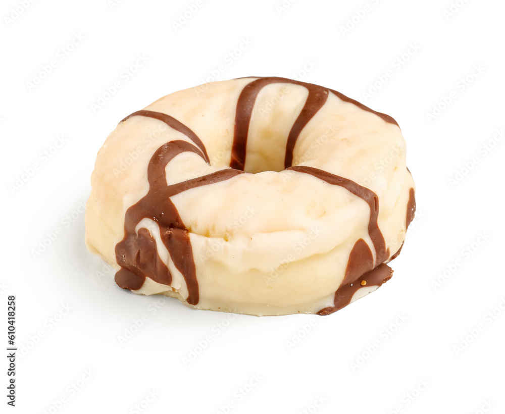 Sweet donut on white background