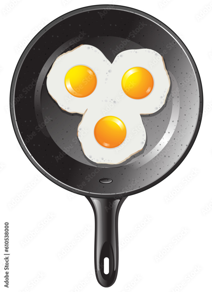 Fried eggs in the pan