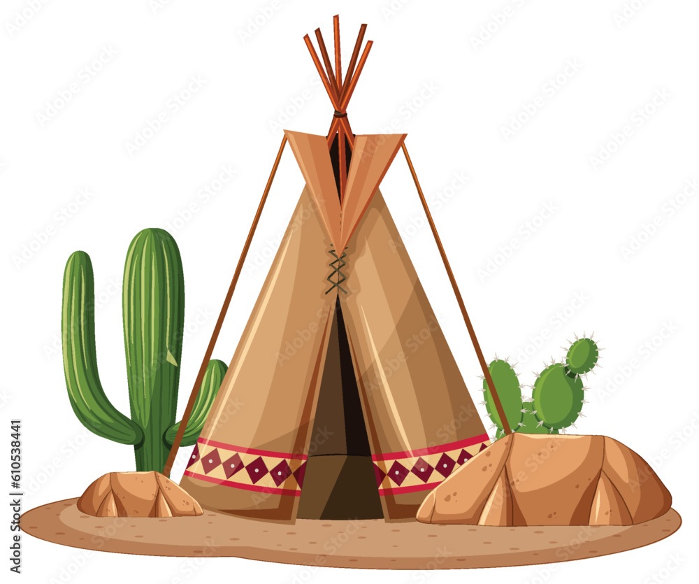 Tribal tent or tipi vector