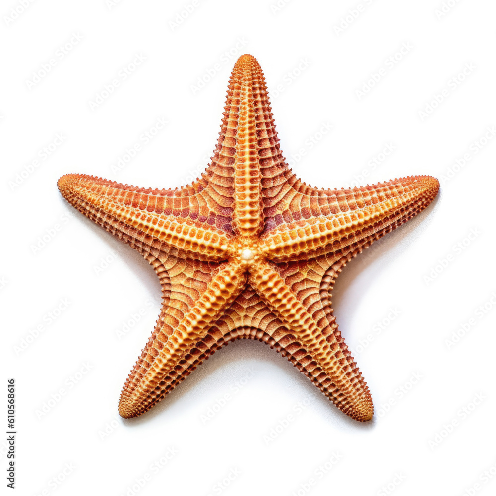 Beautiful Starfish Shell with star-like shape on white