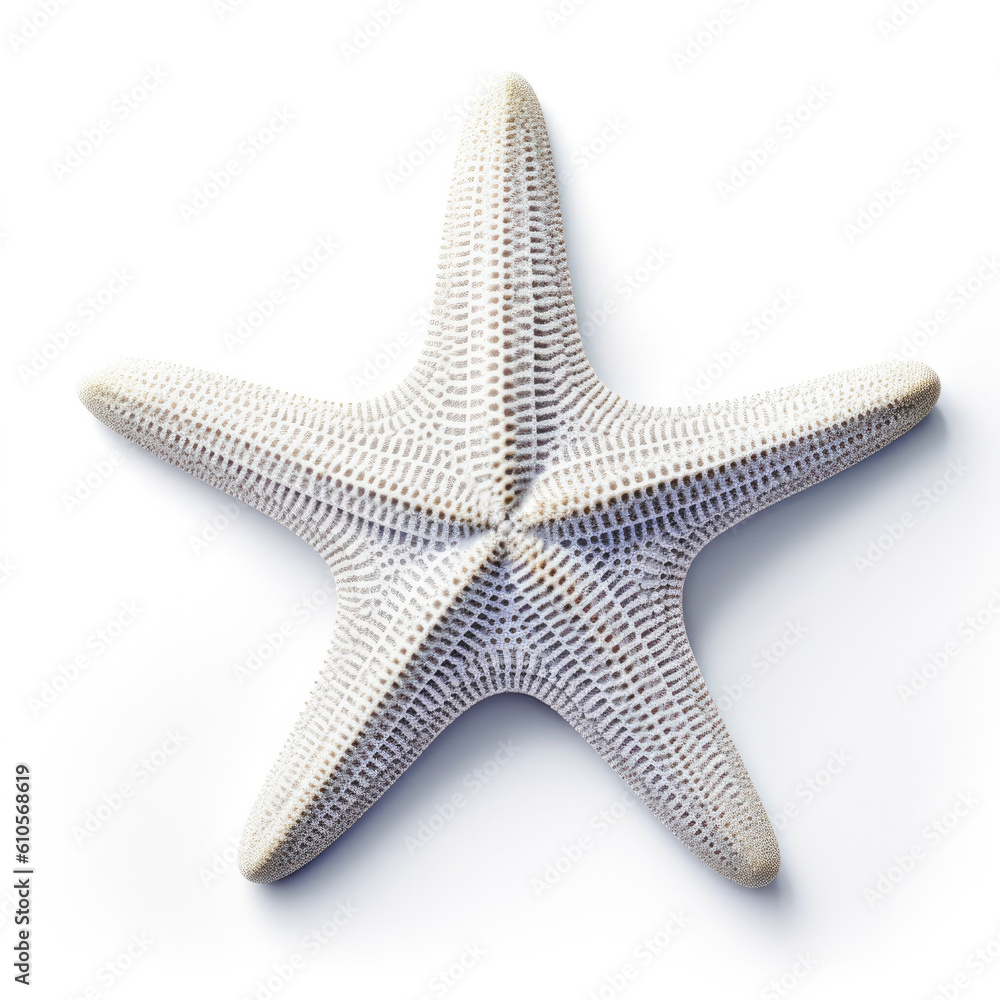 Beautiful Starfish Shell with star-like shape on white