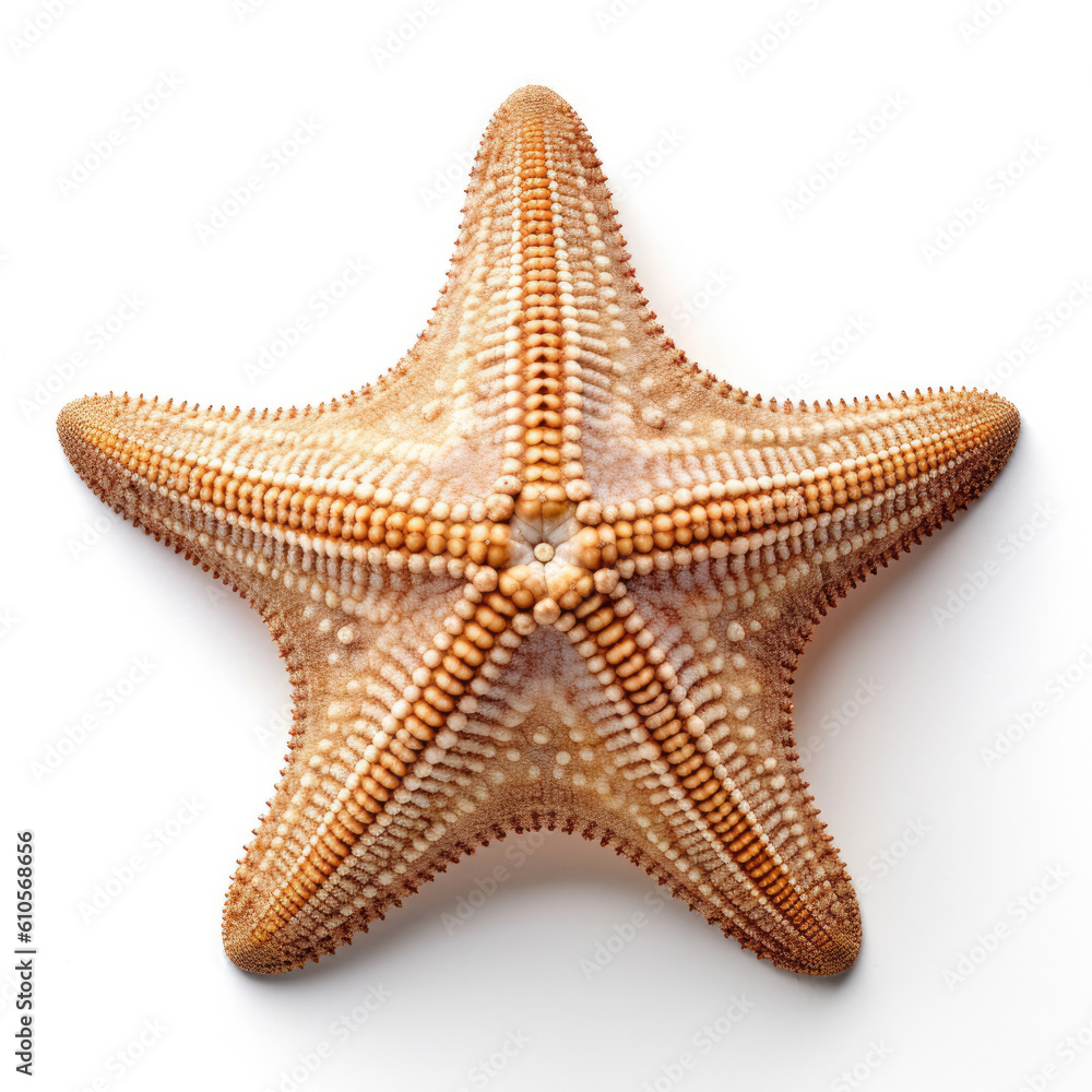 Beautiful Starfish Shell with star-like shape on white