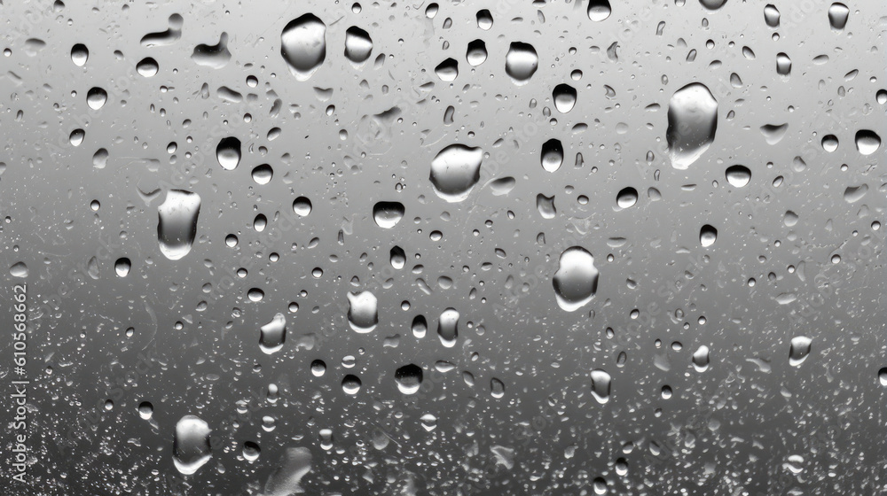 Shower Door with water droplets on white