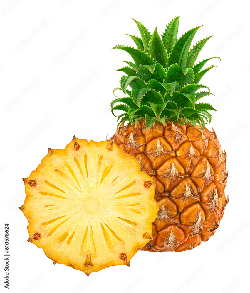 Pineapple isolated on white background, full depth of field