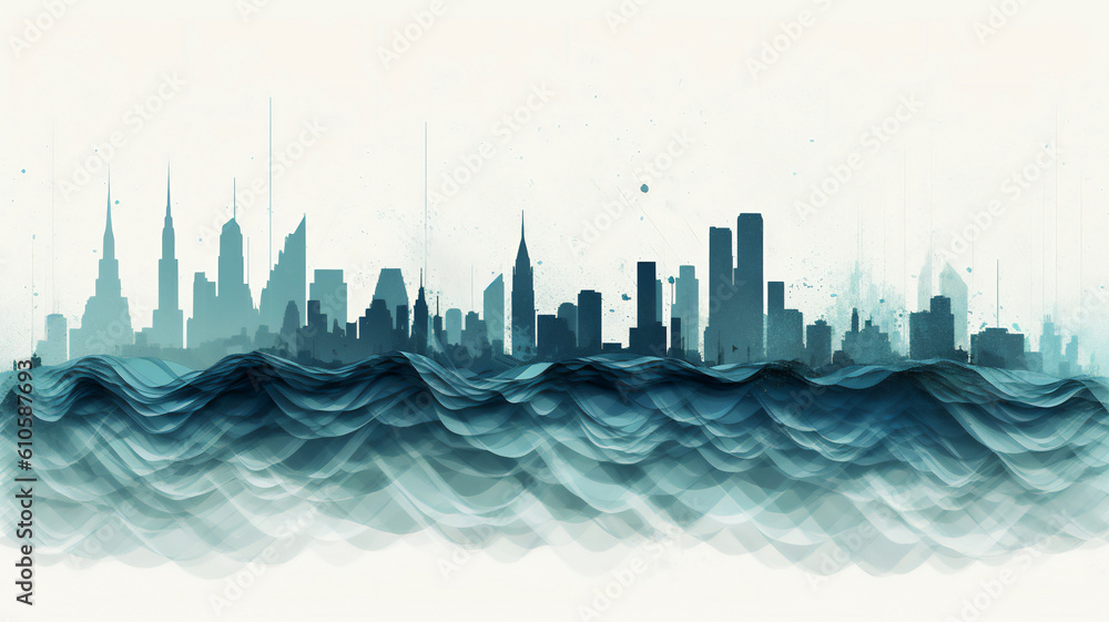 Audio seismic soundwave scope signal as an abstract background depicting a sound wave frequency flow