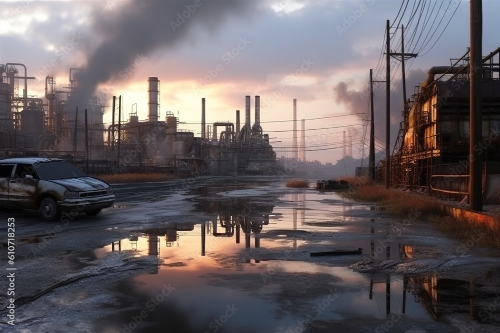 Industrial pollution concept