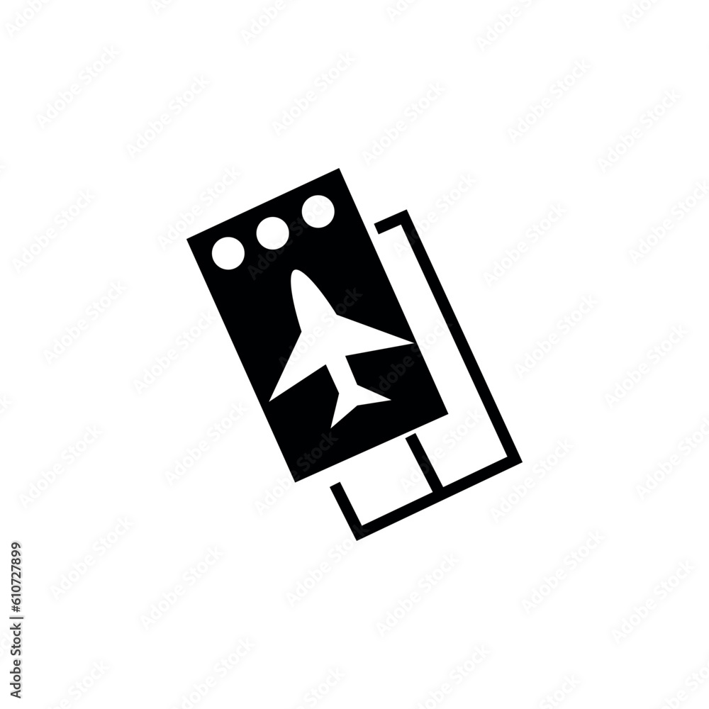 Airline ticket on white background