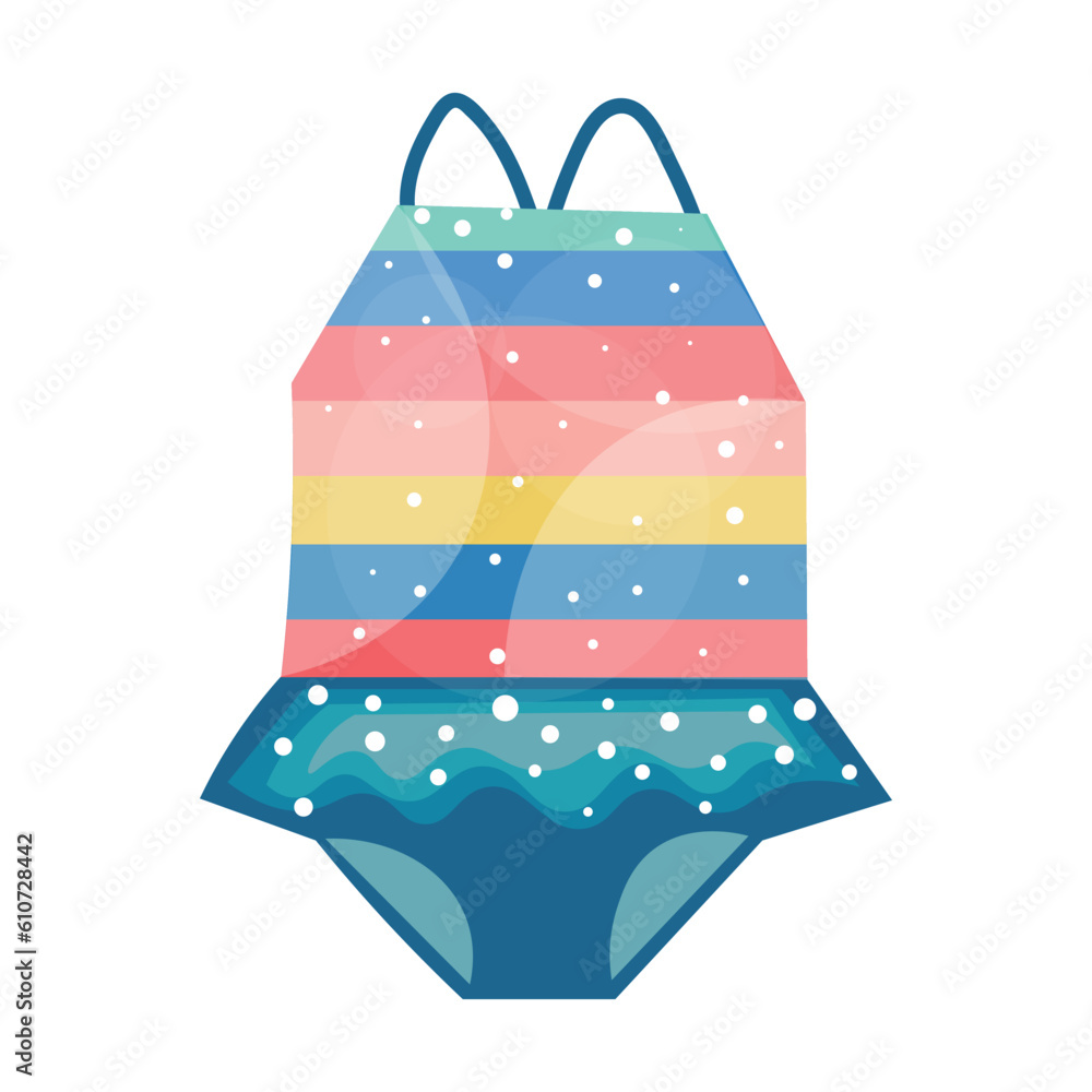 Girlish swimming suit on white background