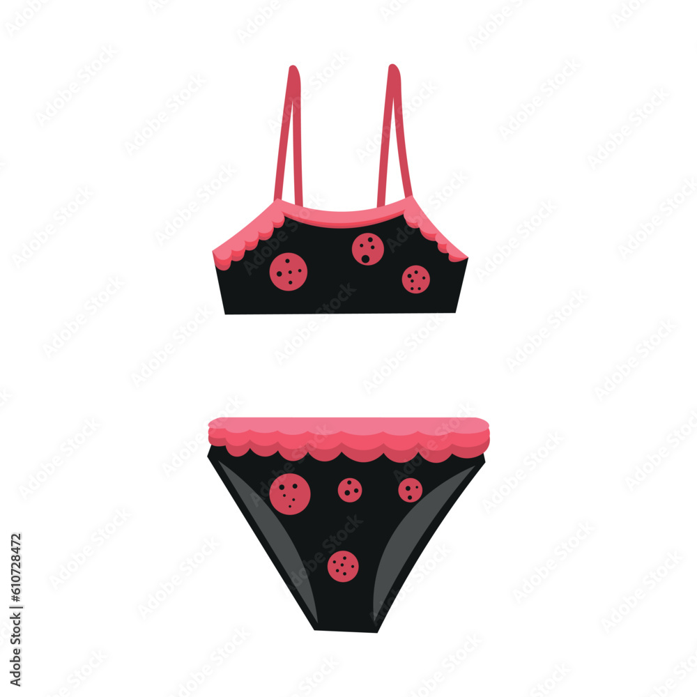 Girlish swimming suit on white background