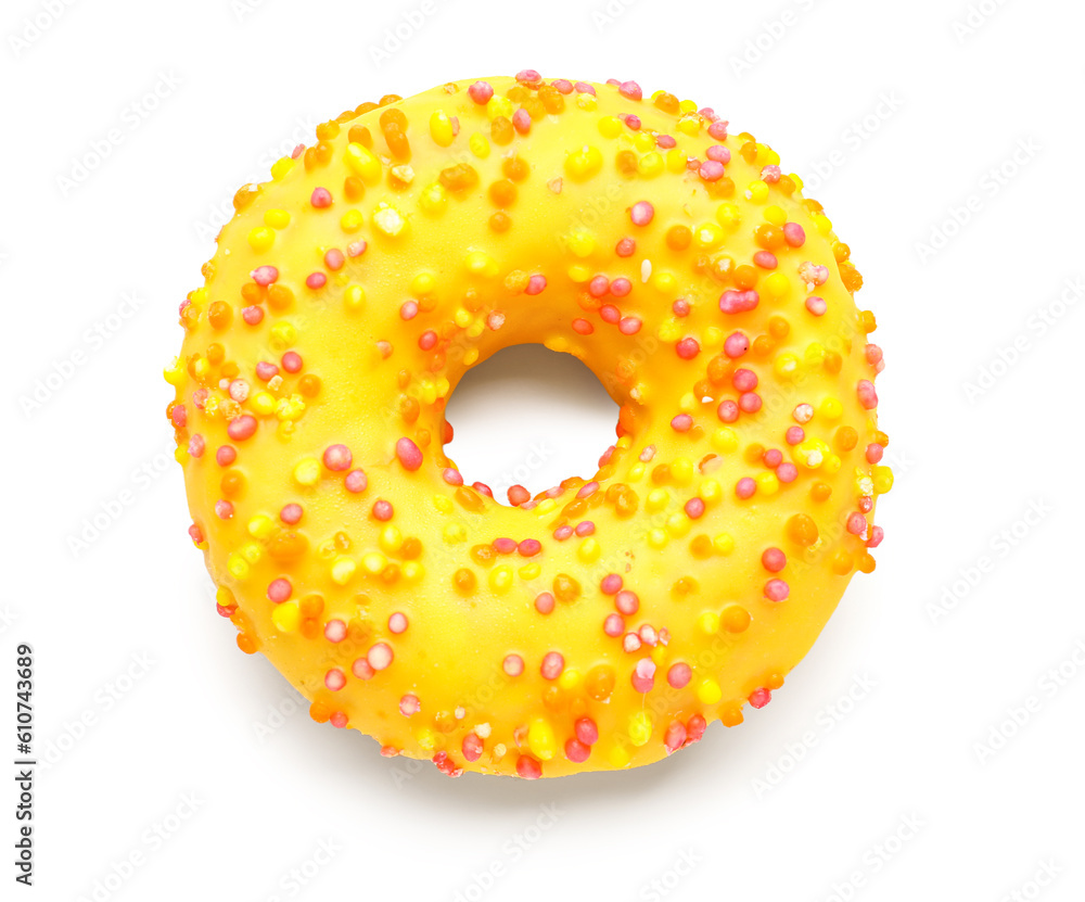 Sweet donut on white background