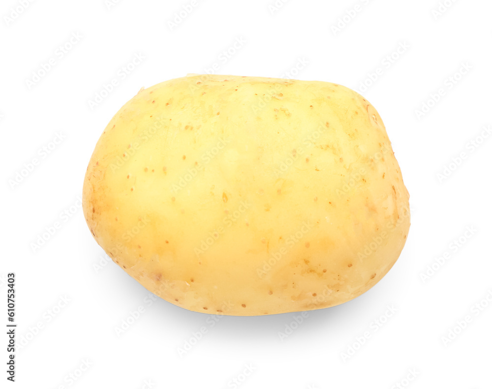 Raw baby potato on white background