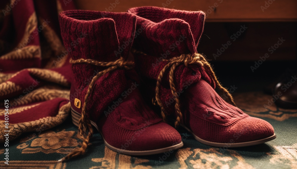 Comfortable woolen boots for winter, perfect for elegant fashion statements generated by AI