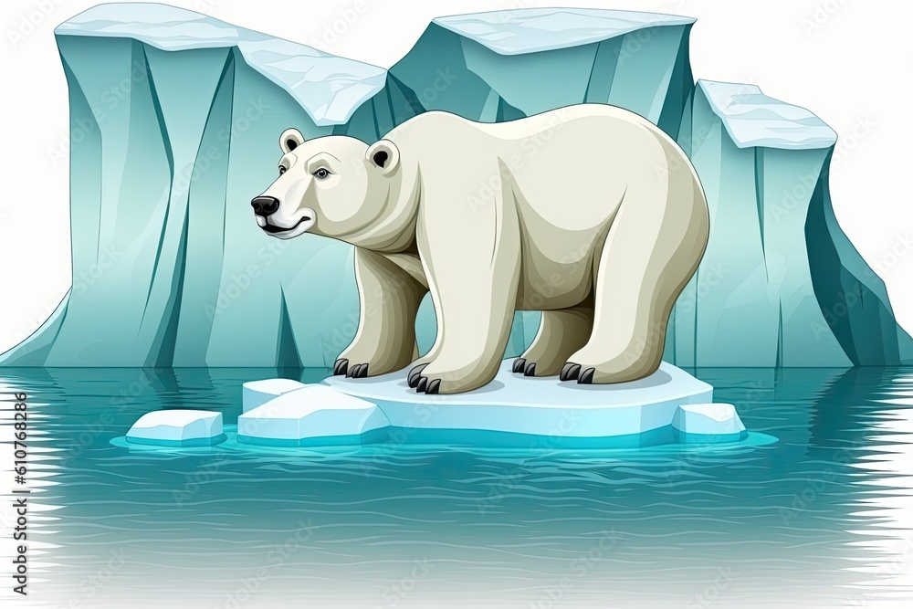 polar bear standing on an iceberg in the arctic ocean. Generative AI