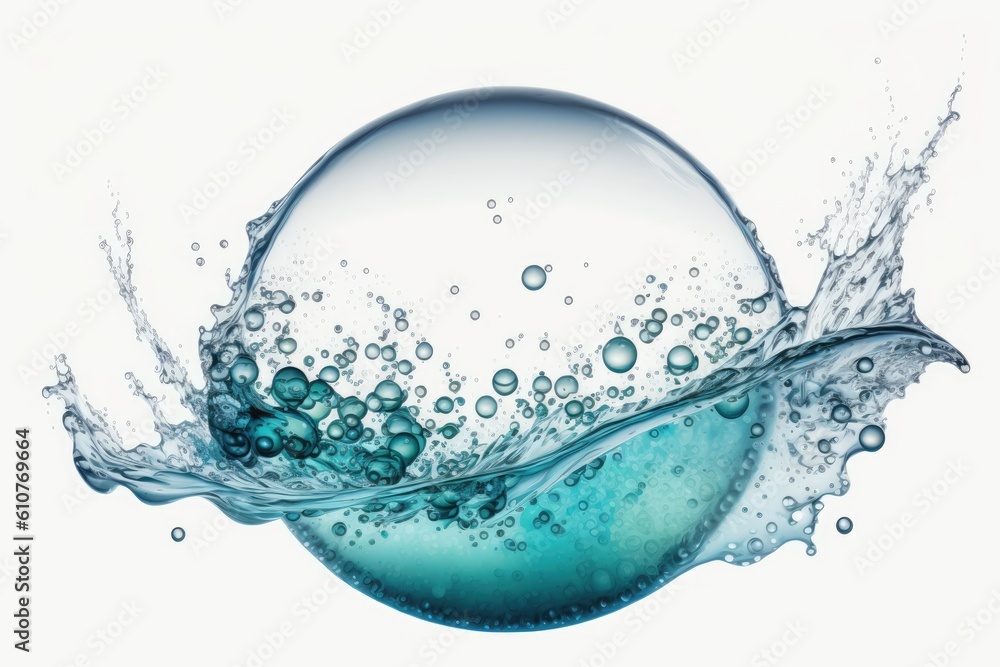 floating bubbles of water in the atmosphere. Generative AI