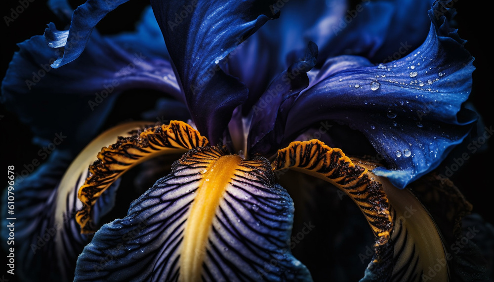 Vibrant colored flower head, close up, showcasing organic growth and beauty generated by AI