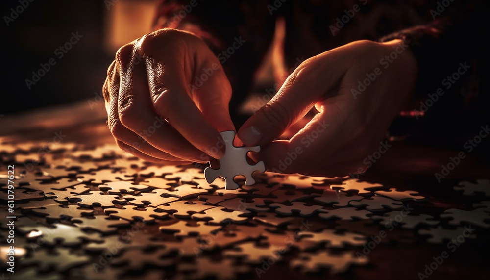 Teamwork and strategy lead to success in jigsaw puzzle completion generated by AI