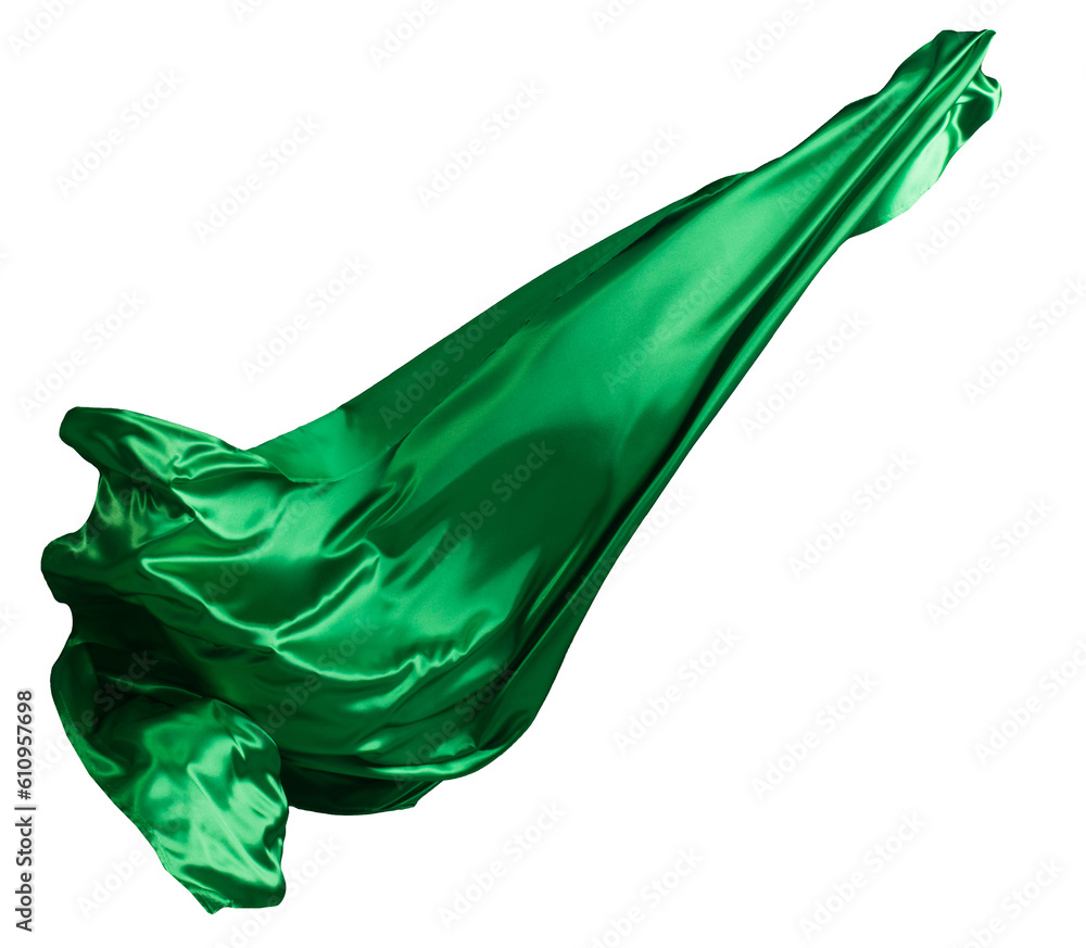 Green cloth flutters