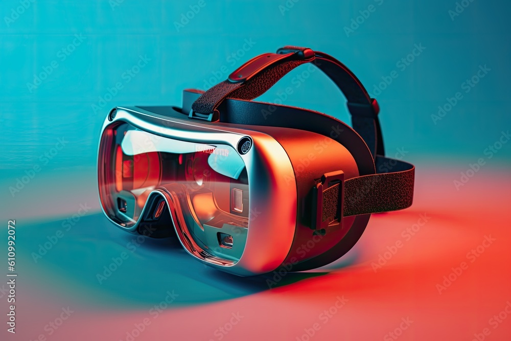 VR goggles. Metaverse. Future game and entertainment digital technology. VR virtual reality glasses 