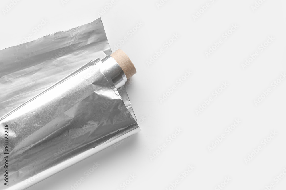 Aluminium foil roll isolated on white background