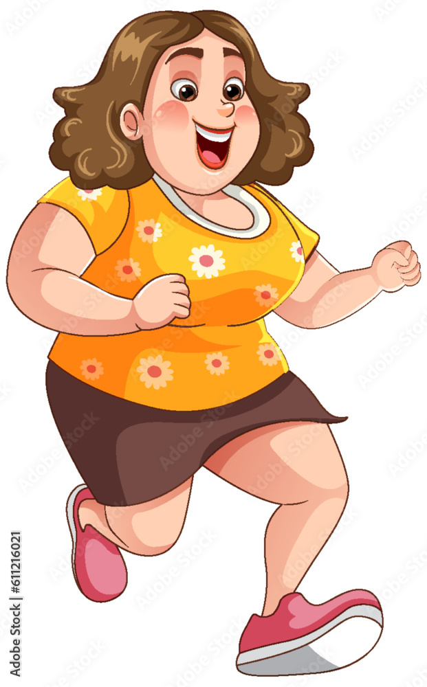 Overweight Woman in Workout Outfit