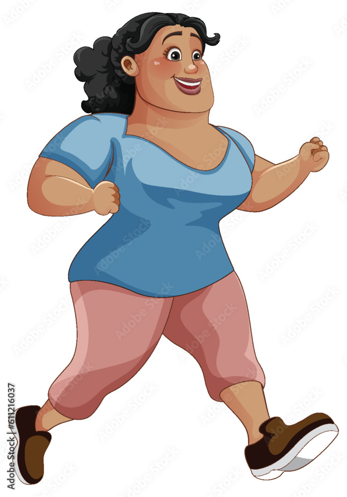 Overweight Woman in Workout Outfit