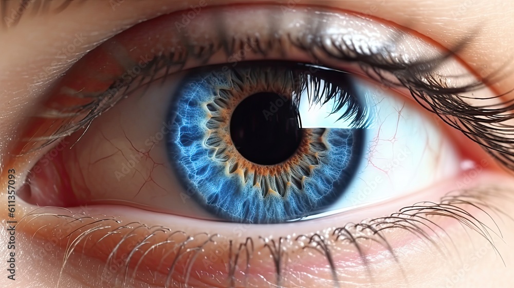 A human blue eye realistic beautiful. Eye. Generative Ai