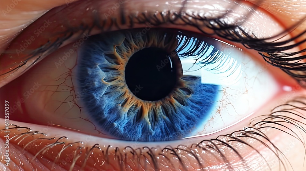 A human blue eye realistic beautiful. Eye. Generative Ai