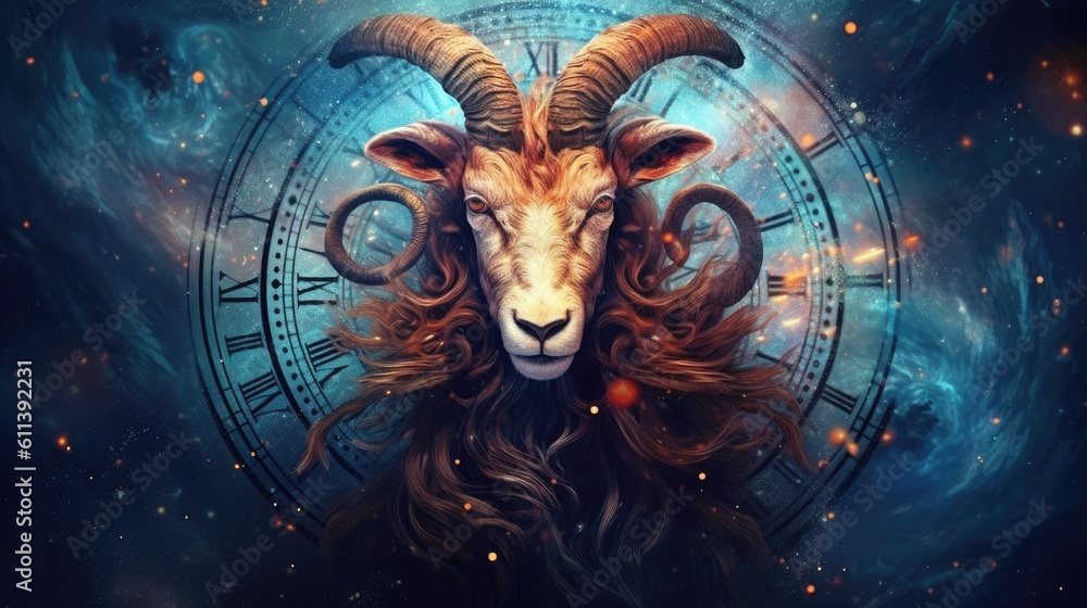 Astrology calendar. Capricorn magical zodiac sign astrology. Esoteric horoscope and fortune telling 