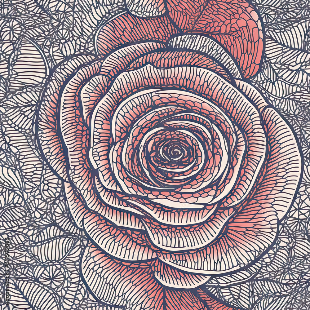 Rose flower seamless pattern. Floral seamless background. Generative AI