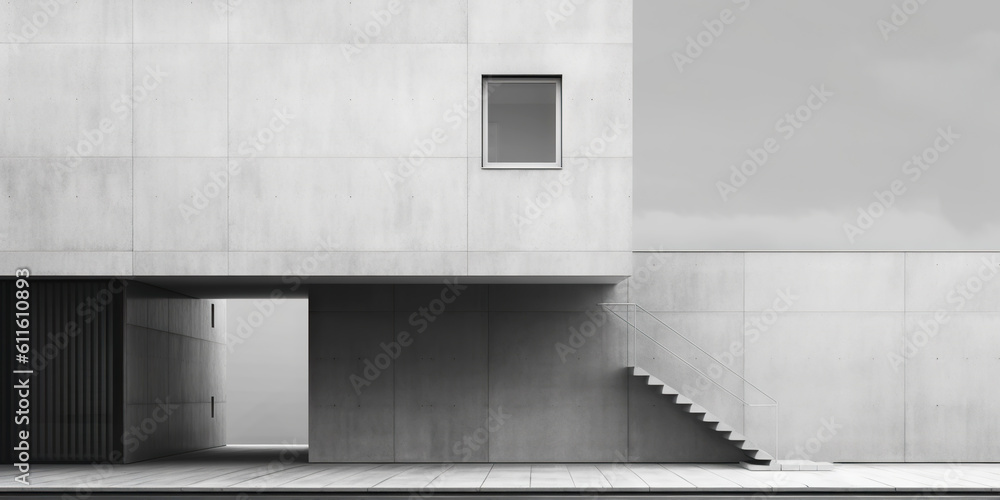 Minimalistic metropolitan exterior. Simple abstract urban concept. Generative AI