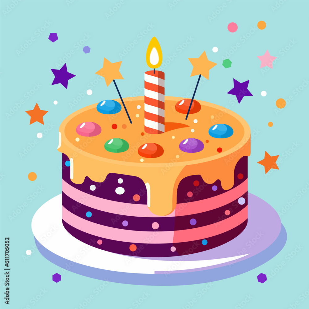 Birthday Cake Vector Illustration EPS10