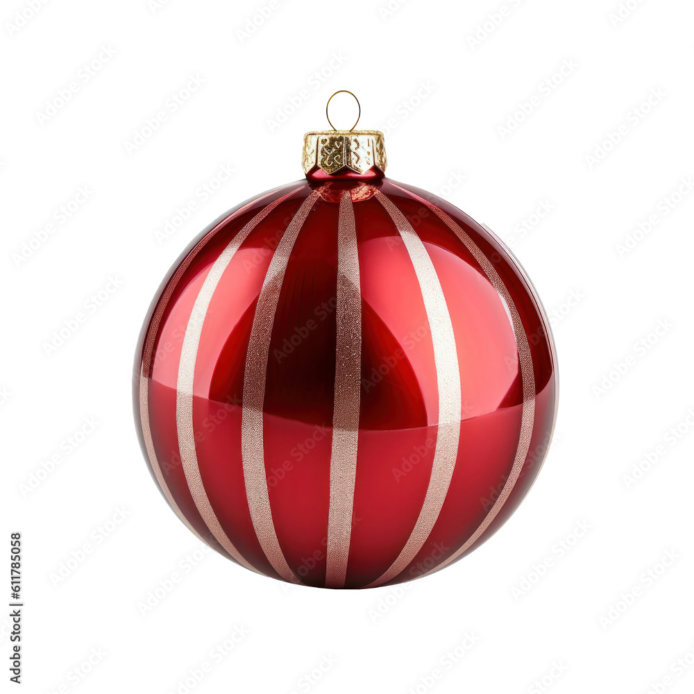 Christmas ball isolated. Illustration AI Generative.