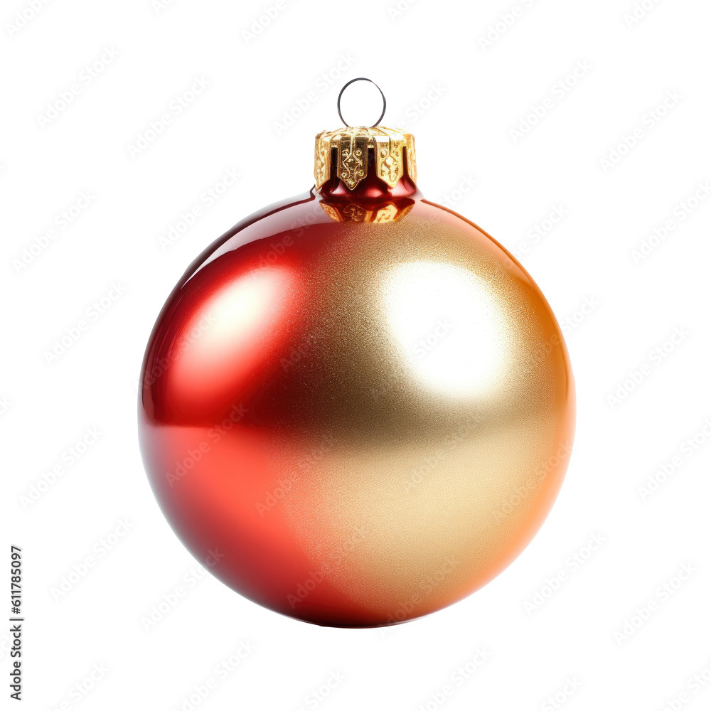 Christmas ball isolated. Illustration AI Generative.