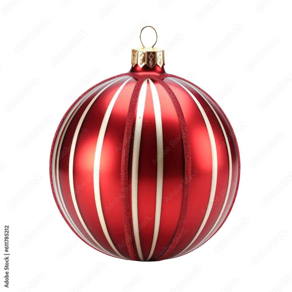 Christmas ball isolated. Illustration AI Generative.