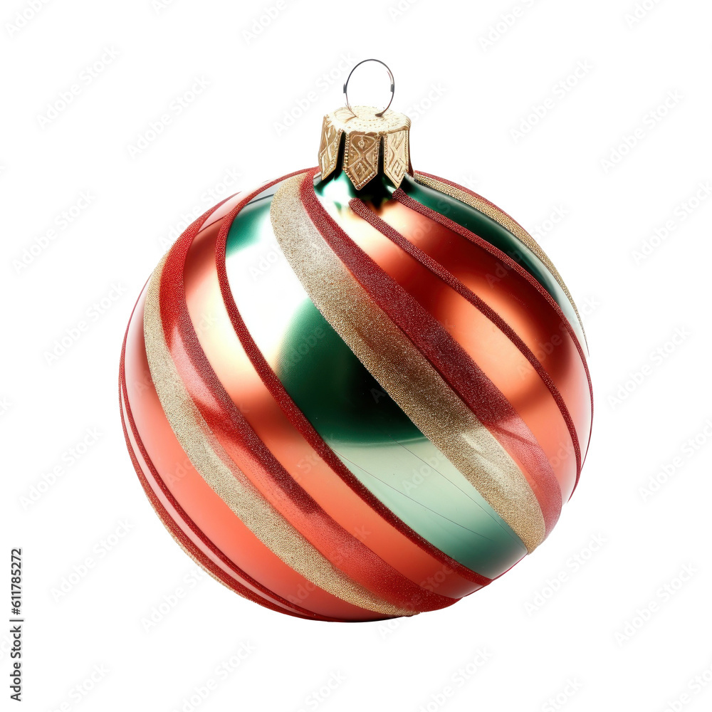 Christmas ball isolated. Illustration AI Generative.