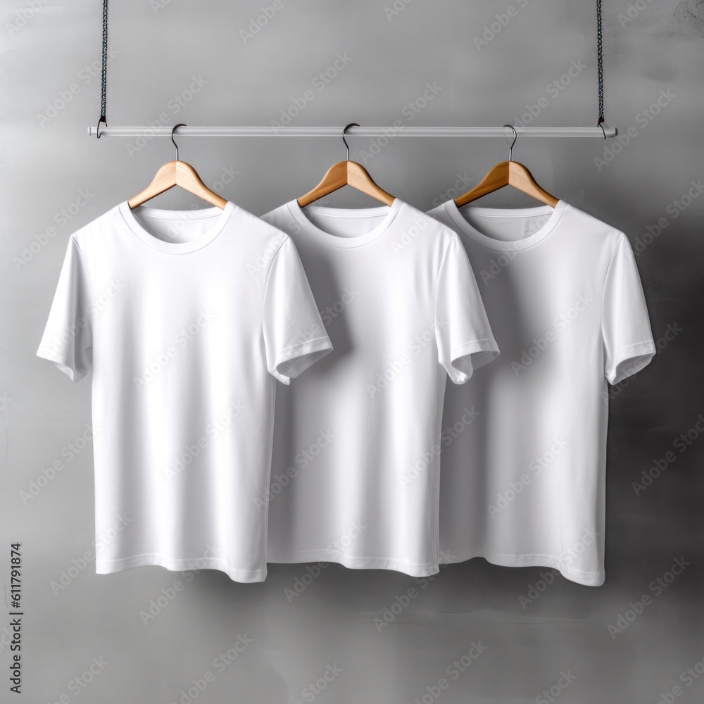 White T-shirt mockup. Illustration AI Generative.