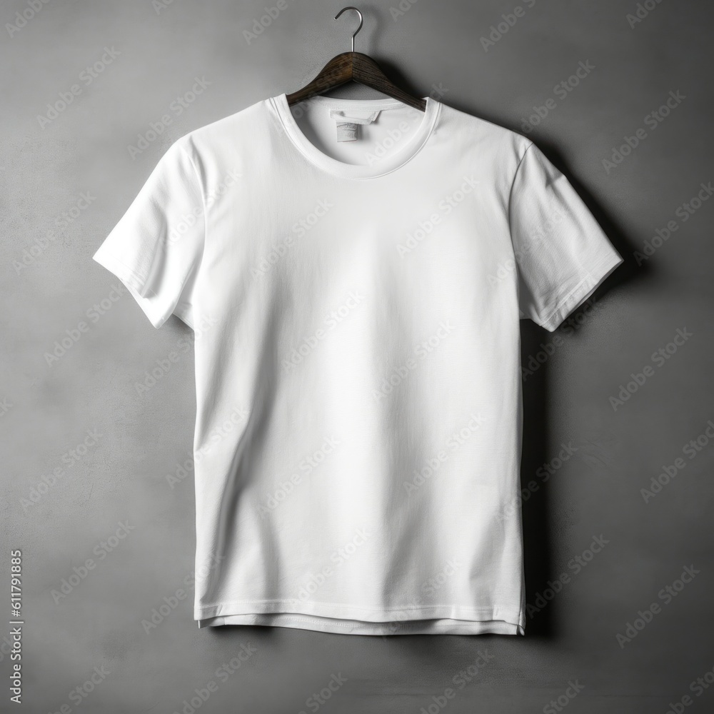 White T-shirt mockup. Illustration AI Generative.