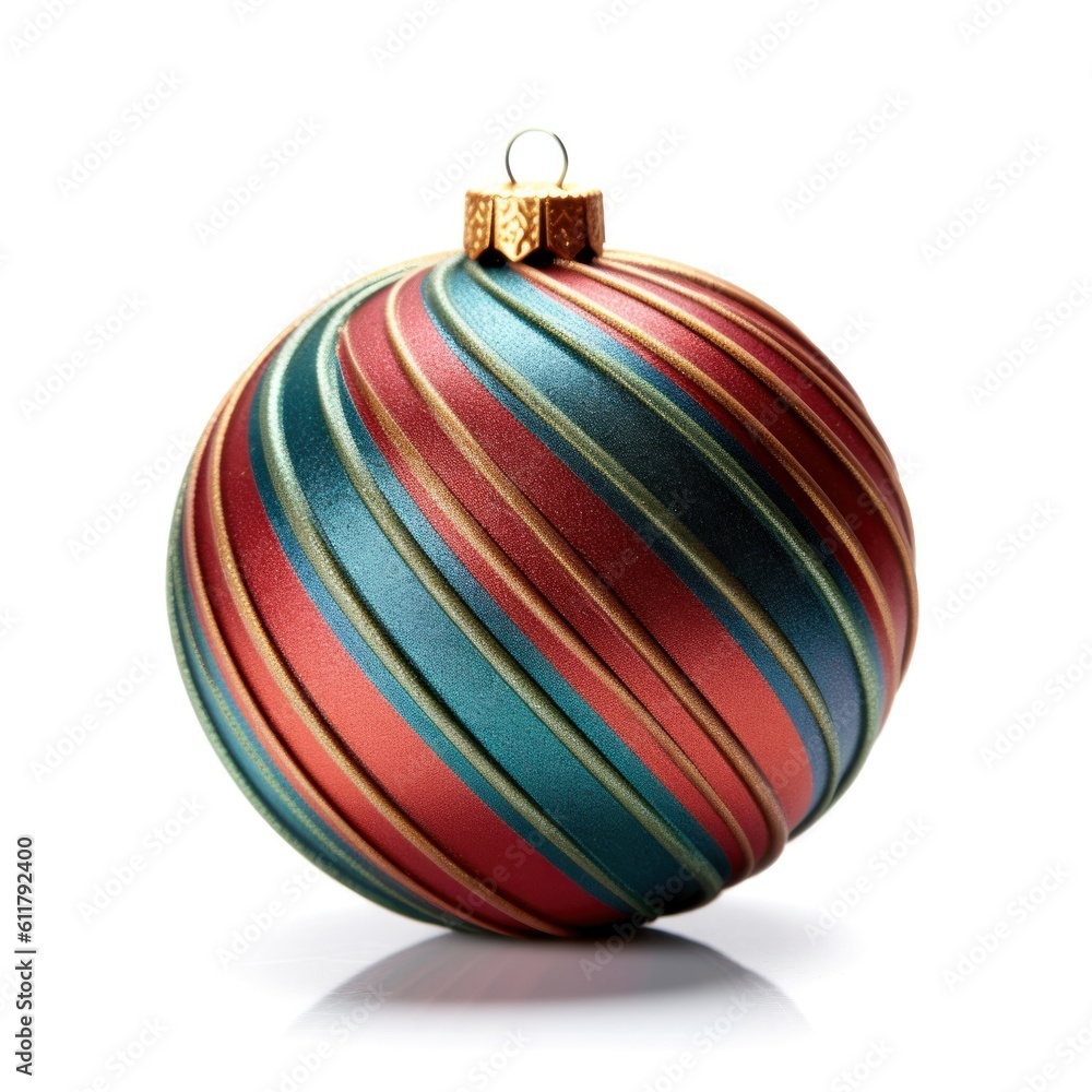 Christmas ball isolated. Illustration AI Generative.