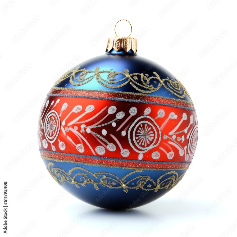 Christmas ball isolated. Illustration AI Generative.