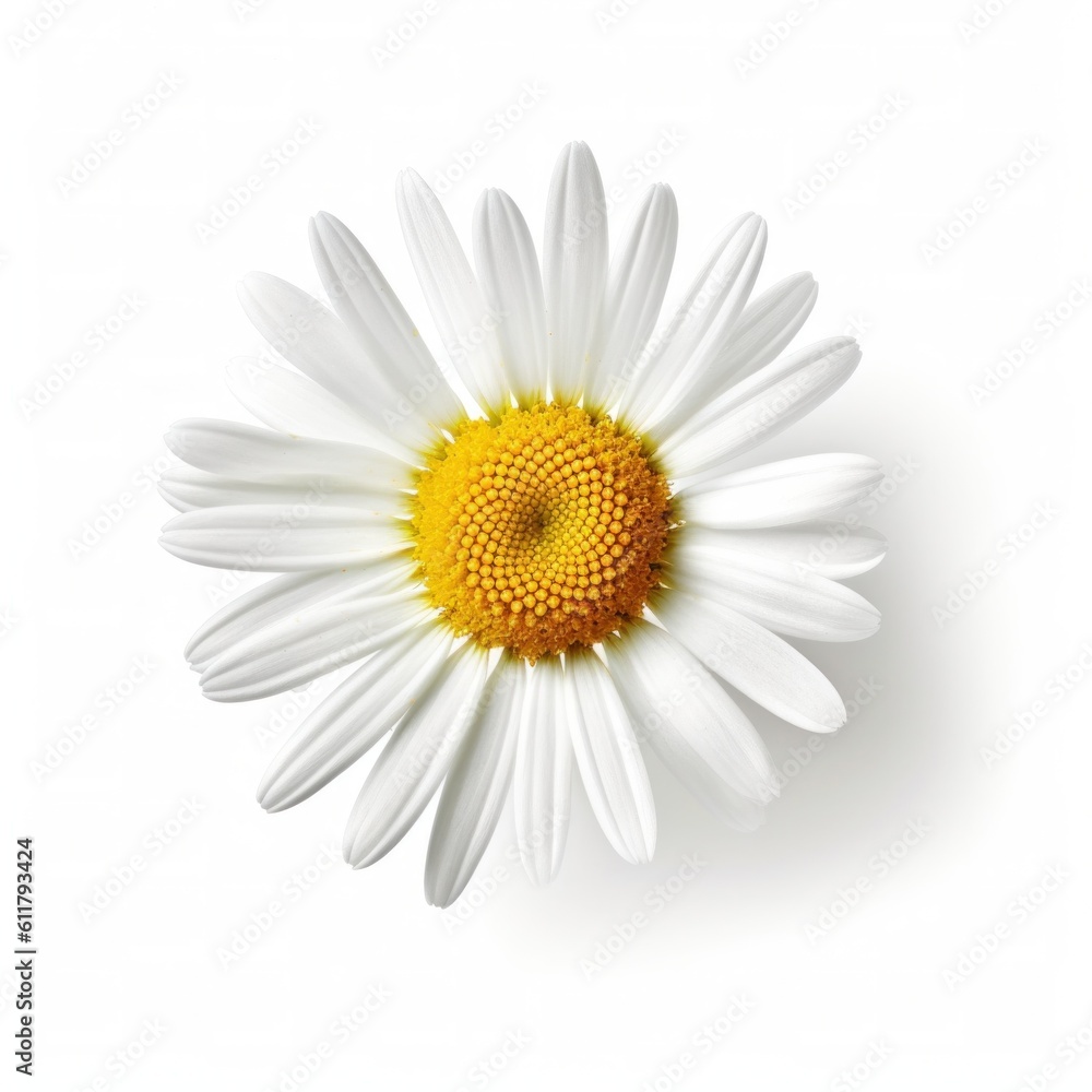 Chamomile flower isolated. Illustration AI Generative.