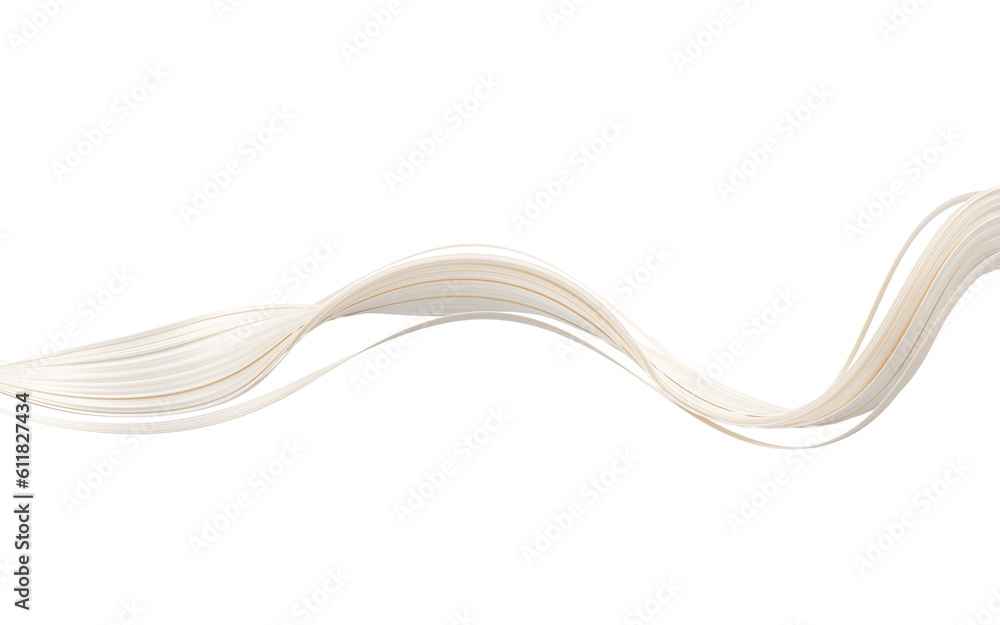 Flowing curve geometry lines, 3d rendering.