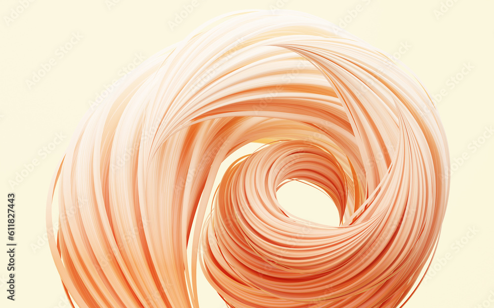 Flowing and twist geometry lines, 3d rendering.