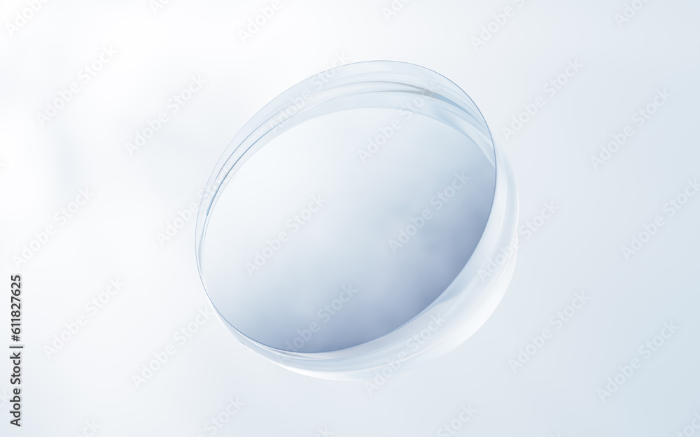 Round glass geometry background, 3d rendering.