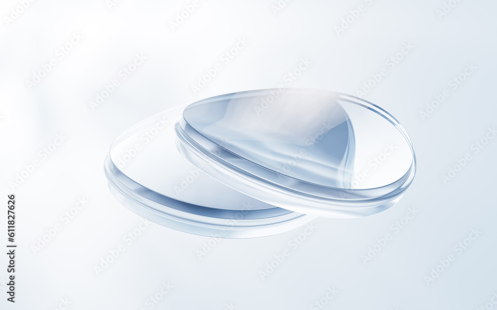 Round glass geometry background, 3d rendering.