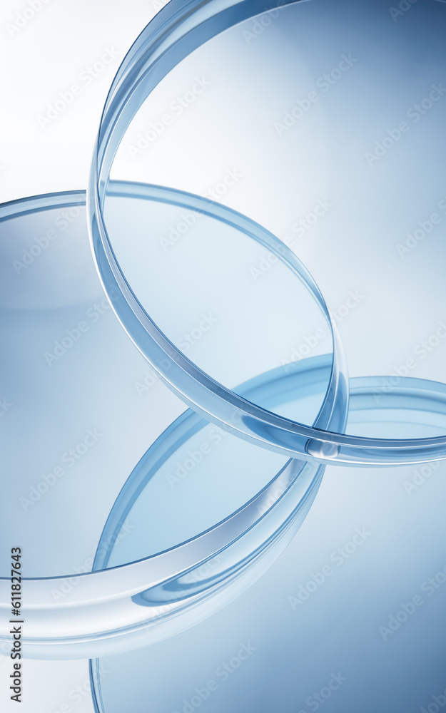 Round glass geometry background, 3d rendering.