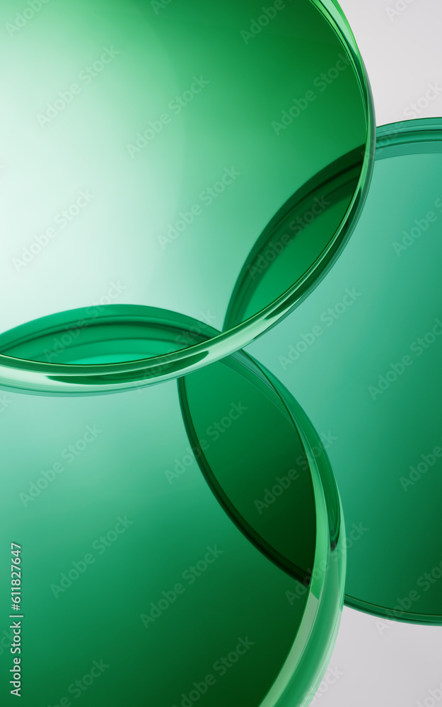 Round glass geometry background, 3d rendering.